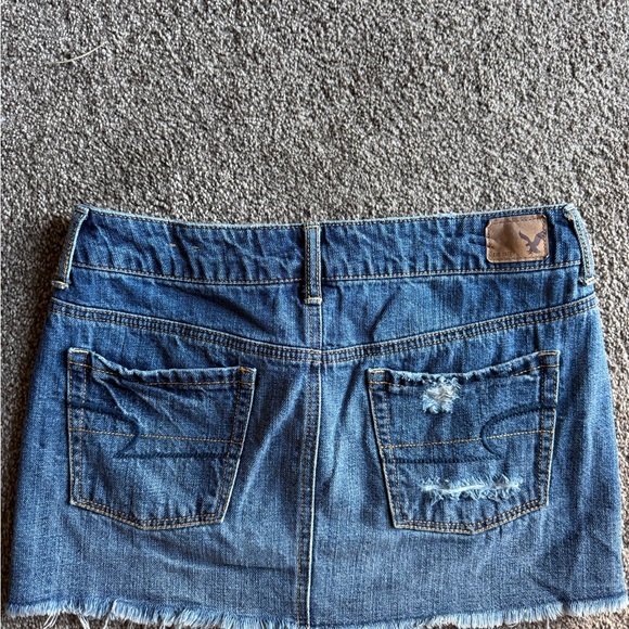 American Eagle Outfitters Ripped Blue Mini Skirt - Picture 2 of 2